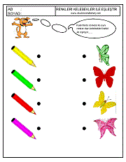 okul öncesi renk kavramı renkleri eşleştir çalışma sayfaları